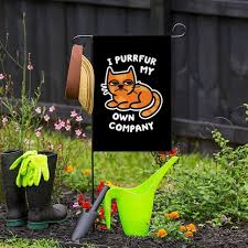 I Purrfur My Own Company Garden Flag