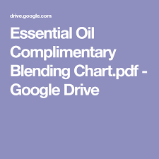 Essential Oil Complimentary Blending Chart Pdf Google