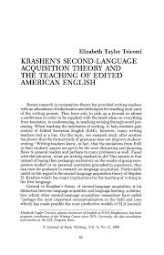 krashen s second language acquisition theory and the teaching of krashen s second language acquisition theory and the teaching of edited american english