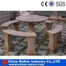 Granite Table Benches Garden Table