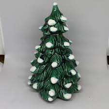 ceramic christmas tree with snow