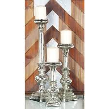 Mercury Glass Silver Candle Holders