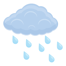 rainy weather icon cartoon style