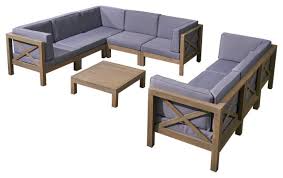 Cytheria Outdoor Acacia Wood Sofa Set
