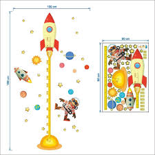 Diy Outer Space Planet Monkey Pilot Rocket Home Decal Height