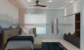 kids bedroom with simple false ceiling