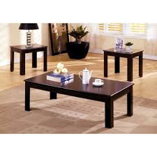 Wood Coffee Table Set End Tables 3