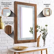 Rustic Wall Mirror With Wood Frame 20