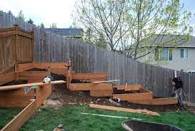 sloped backyard landscaping garden beds