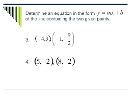 3 6 finding the equation of a line