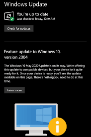 Return to the windows updates section in the settings app and check if a new update is available for your computer. Did Anyone Update To Windows 10 Version 2004 Already Matebookxpro