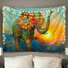 Tapestries Multicolor Elephant Trip