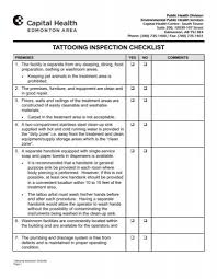 tattooing inspection checklist pub