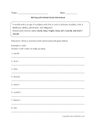 The idea behind this modal verb worksheet is that ks2 students will become used to the concept of using modal verbs in sentences and when they are appropriate to use. Verbs Worksheets Modal Verbs Worksheets