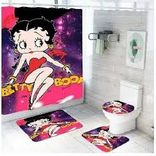 Purple Bathroom Shower Curtain Toilet
