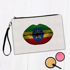 gift makeup bag lips ethiopian flag