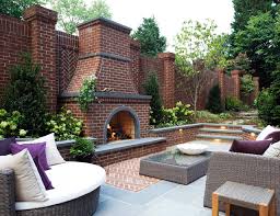 Brick Fireplace With Flagstone Accents
