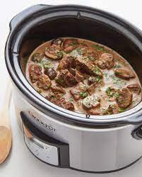slow cooker beef tips with mushroom