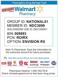 Here is the walmart pharmacy discount card. Walmart Pharmacy Discounts Choice Drug Card