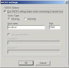 using a socks proxy server