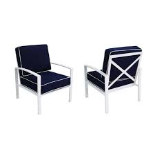 Blue Cushions Aluminum Patio Chair