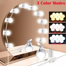 Vanity Lights For Mirror 10led Hollywood Lighted Makeup Vanity Mirror With Dimmable Lights Bulb Stick On Led Mirror Light Kit For Vanity Set Usb Makeup Light For Bathroom Dressing Room Wall Mirror