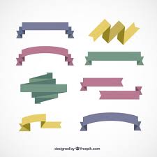 Folded Ribbon Collection Vector Free Download