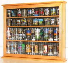 Tall Shot Glass Display Case Cabinet