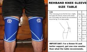 Rehband Knee Sleeves Size Chart Www Bedowntowndaytona Com