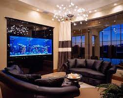 Living Room Home Aquarium Design gambar png