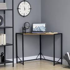 Brown Wooden Desk And Corner Tv Stand