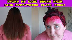 dying brown hair pink no bleach