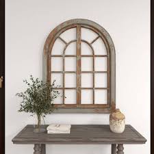 Gray Arched Window Wood Wall Art 98740
