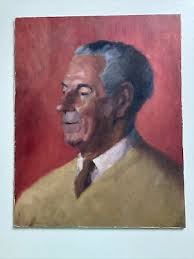 Vintage Male Portrait Oil Painting
