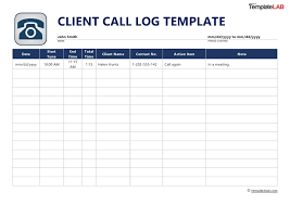 20 printable call log templates word