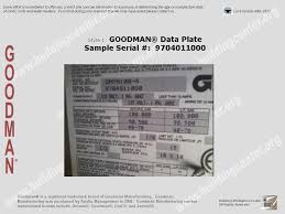 If you have a goodman air conditioner or air handler, you can use this guide below to find your goodman ac age or year of manufacture. Goodman Hvac Age Building Intelligence Center