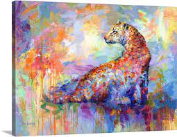 Colorful Leopard Ii Wall Art Canvas