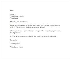 Formal Resignation Letter Template         Free Word  Excel  PDF    