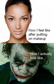 putting on makeup meme guy