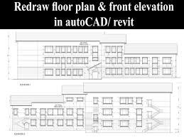 create revit or autocad 2d floor plan
