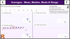 Averages And Range Mean Median Mode Gcse Maths Foundation Revision Exam Paper Practice Help