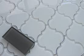 snow white arabesque glass mosaic tile