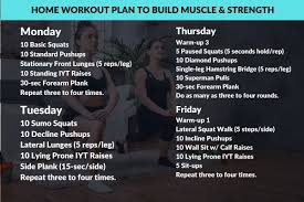 home workout plan to build muscle