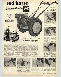 1954 paper ad red horse garden tractor