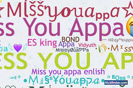nicknames for missyouappa miss you