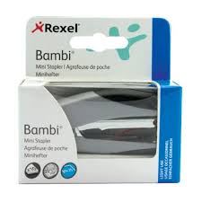 Rexel Bambi Mini Stapler 12 Sheet Capacity Supplied With 1 500 No 25 Staples 2100154