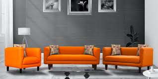 niki 3 2 1 sofa set in orange