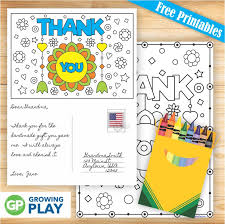 Coloring is a fun way for adults and children of all ages to develop creativity, focus, fine motor skills and relieve stress. Free Printable Thank You Cards To Color Growing Play