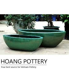 Oval Glazed Ceramic Flower Pots Outdoor