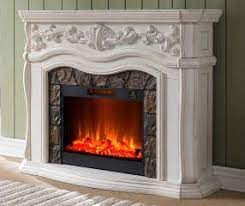 62 White Electric Fireplace White